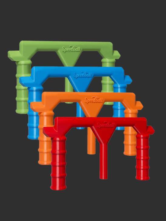 Four brightly colored Boss Base tools in green, blue, orange and red.