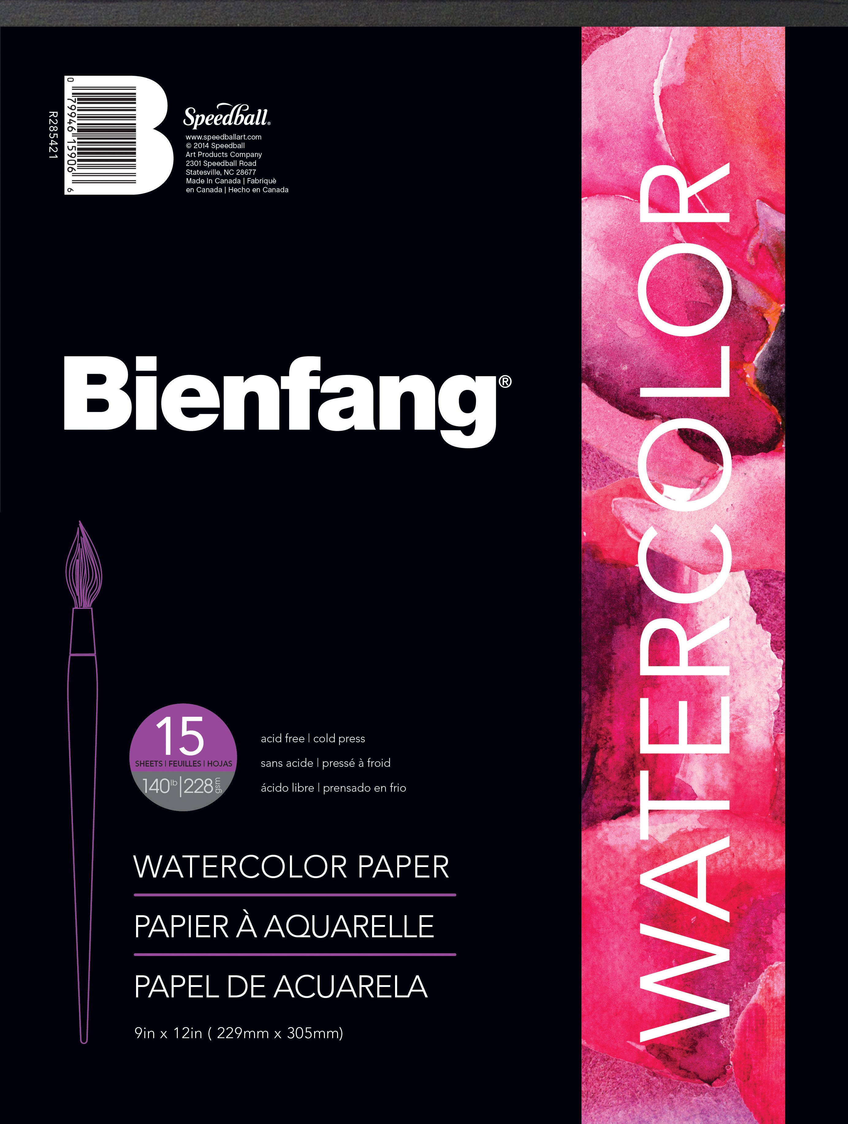 Hunt Bienfang Bockingford Watercolor Paper Block - 9 x 12 - 1.40 lb - New