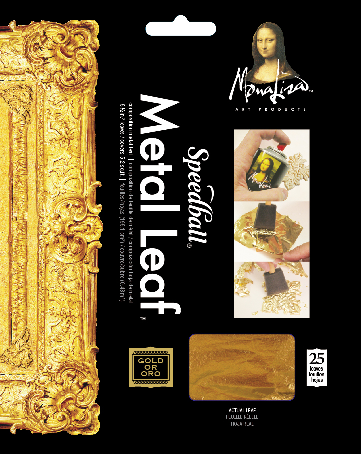 Colore: Oro Speedball Art Products-Mona Lisa Simple Leaf in Metallo 18 kg 5,5 cm x 5,5 cm 