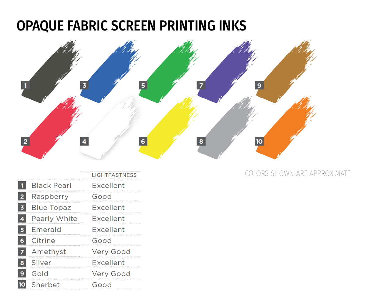 Speedball Ink Color Chart