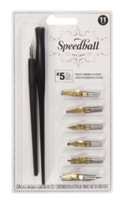 5 Artists Pen Set 2 Penholders w/ 6 Nibs Speedball No 3 Pen Tips 