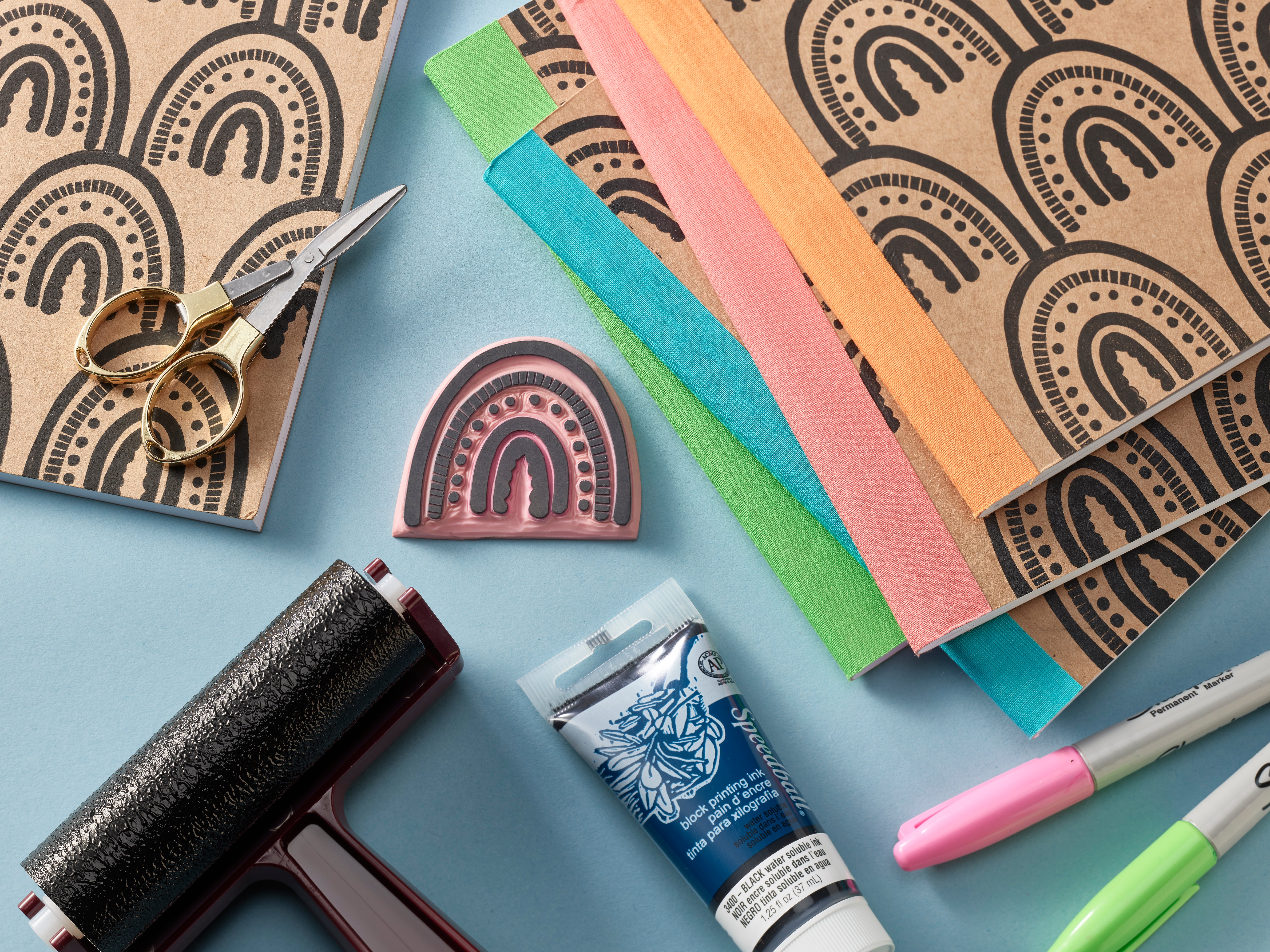 Speedy-Carve Rainbow Stamp with Notebooks