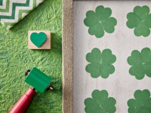 Speedy-Carve Shamrock Heart Stamp with St. Patty's Sign