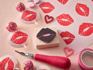 Speedy-Carve Kiss Stamp Valentine's Day Favors