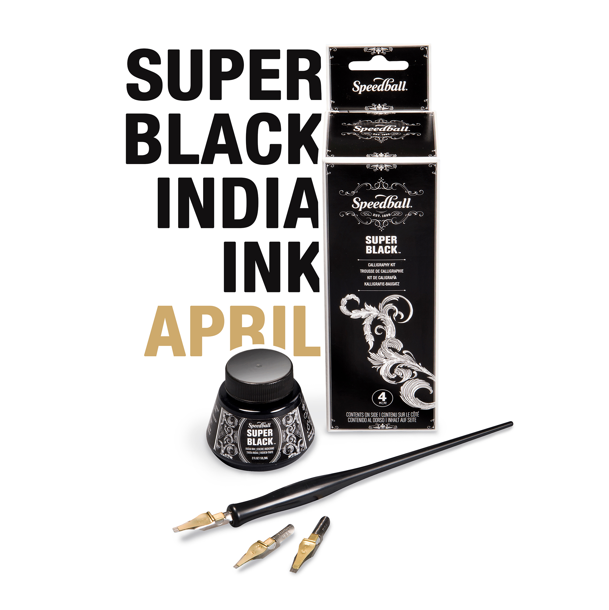 Super Black India Ink April - Speedball Art