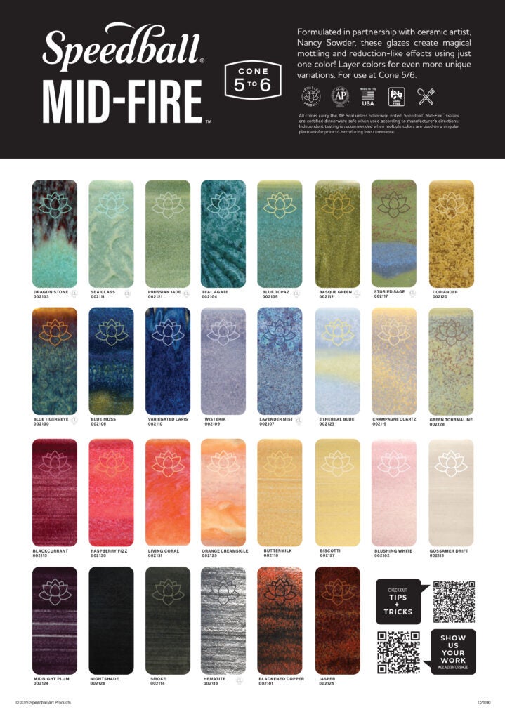 MidFire Glaze Chart Speedball Art