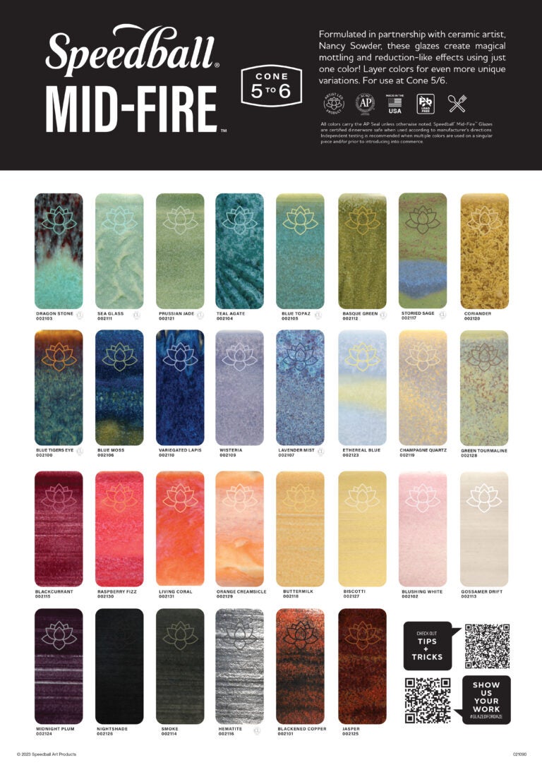 MidFire Glaze Chart Speedball Art