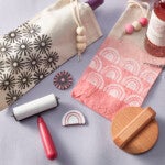Speedy-Carve Stamps Fabric Wine Bags