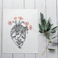 "Heart in Bloom" | Jennifer Jean Newell | Relief Print